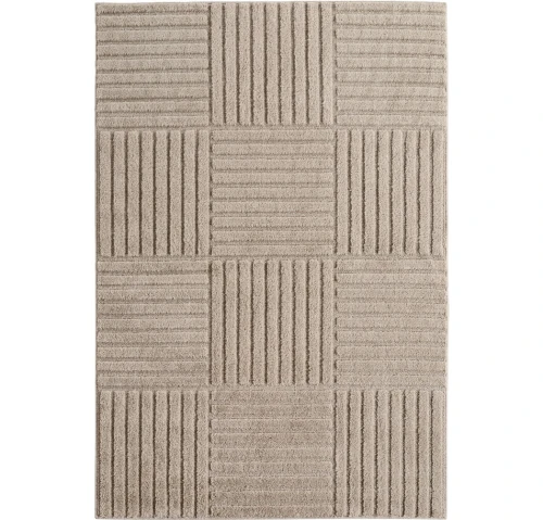 Dywan nowoczesny Art 3D Kwadraty beżowy 160 cm x 230 cm  - Nowoczesne fasony do salonu i pokoju