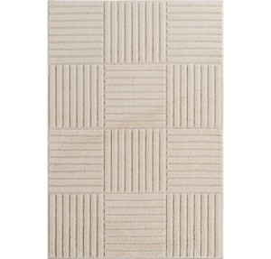Dywan nowoczesny Art 3D Kwadraty kremowy 80 cm x 250 cm
