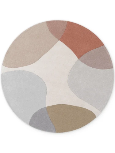 Dywan wełniany premium Ted Baker Hackney wielokolorowy nowoczesny wzór koło 200 cm x 200 cm - Nowoczesne fasony do salonu i pokoju
