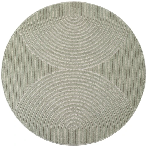 Dywan uniwersalny Nova 3D oliwkowy koło 120 cm x 120 cm - Nowoczesne fasony do salonu i pokoju