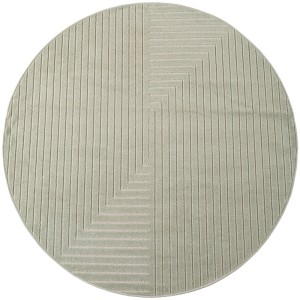 Dywan uniwersalny Nova 3D Geometria oliwkowy koło 160 cm x 160 cm