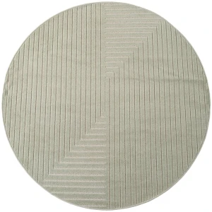 Dywan uniwersalny Nova 3D Geometria oliwkowy koło 160 cm x 160 cm