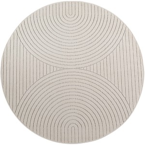 Dywan uniwersalny Nova 3D kremowy koło 200 cm x 200 cm