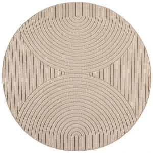 Dywan uniwersalny Nova 3D beżowy koło 120 cm x 120 cm