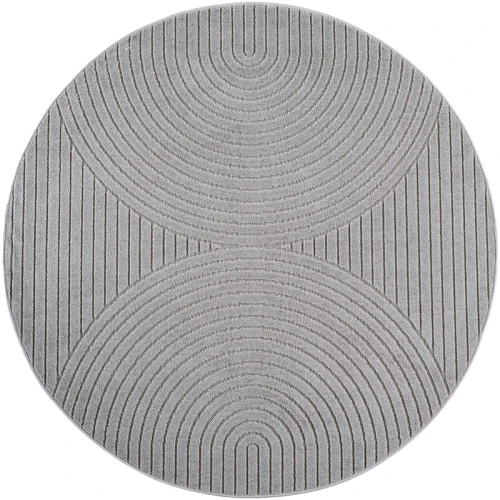 Dywan uniwersalny Nova 3D szary koło 80 cm x 80 cm - Nowoczesne fasony do salonu i pokoju