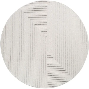 Dywan uniwersalny Nova 3D Geometria kremowy koło 120 cm x 120 cm