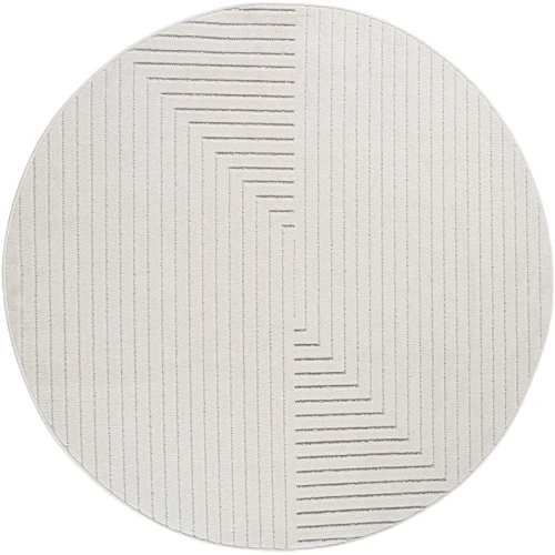 Dywan uniwersalny Nova 3D Geometria kremowy koło 120 cm x 120 cm - Nowoczesne fasony do salonu i pokoju