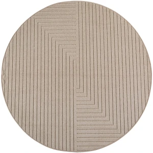 Dywan uniwersalny Nova 3D Geometria beżowy koło 80 cm x 80 cm