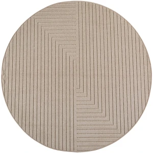 Dywan uniwersalny Nova 3D Geometria beżowy koło 160 cm x 160 cm