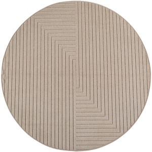 Dywan uniwersalny Nova 3D Geometria beżowy koło 200 cm x 200 cm