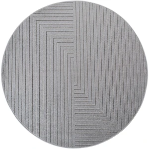 Dywan uniwersalny Nova 3D Geometria szary koło 80 cm x 80 cm