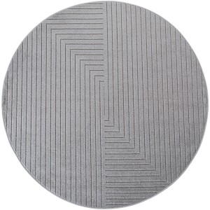 Dywan uniwersalny Nova 3D Geometria szary koło 160 cm x 160 cm
