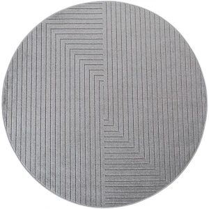 Dywan uniwersalny Nova 3D Geometria szary koło 160 cm x 160 cm