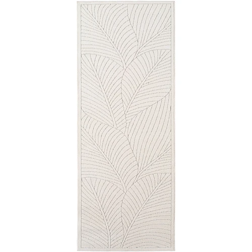 Dywan uniwersalny Nova 3D Motyw Roślinny kremowy 80 cm x 250 cm - Nowoczesne fasony do salonu i pokoju