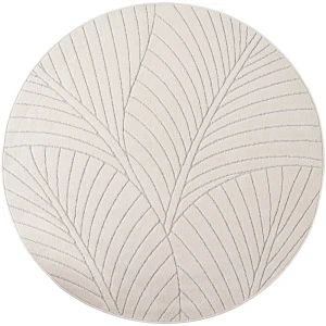 Dywan uniwersalny Nova 3D Motyw Roślinny kremowy koło 80 cm x 80 cm