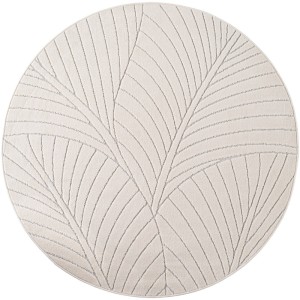 Dywan uniwersalny Nova 3D Motyw Roślinny kremowy koło 160 cm x 160 cm