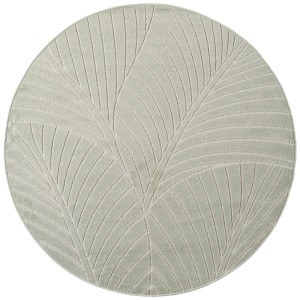 Dywan uniwersalny Nova 3D Motyw Roślinny oliwkowy koło 80 cm x 80 cm