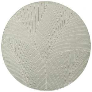 Dywan uniwersalny Nova 3D Motyw Roślinny oliwkowy koło 80 cm x 80 cm