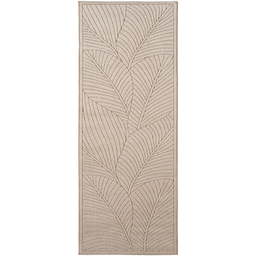 Dywan uniwersalny Nova 3D Motyw Roślinny beżowy 80 cm x 250 cm - Nowoczesne fasony do salonu i pokoju