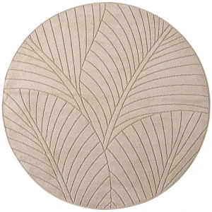Dywan uniwersalny Nova 3D Motyw Roślinny beżowy koło 80 cm x 80 cm