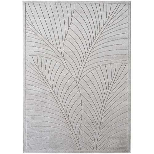 Dywan uniwersalny Nova 3D Motyw Roślinny szary 80 cm x 150 cm - Nowoczesne fasony do salonu i pokoju