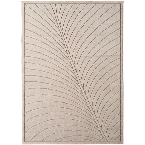 Dywan uniwersalny Nova 3D Liść beżowy 80 cm x 150 cm - Nowoczesne fasony do salonu i pokoju
