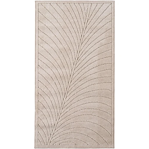 Dywan uniwersalny Nova 3D Liść beżowy 80 cm x 250 cm - Nowoczesne fasony do salonu i pokoju