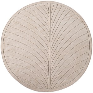 Dywan uniwersalny Nova 3D Liść beżowy koło 120 cm x 120 cm
