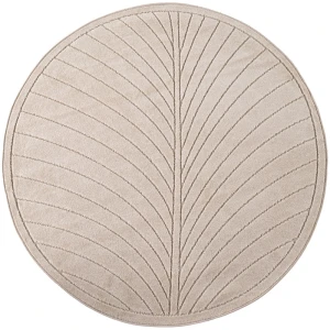 Dywan uniwersalny Nova 3D Liść beżowy koło 80 cm x 80 cm