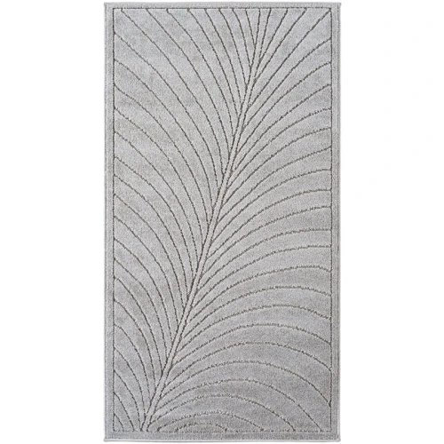 Dywan uniwersalny Nova 3D Liść szary 80 cm x 250 cm - Nowoczesne fasony do salonu i pokoju