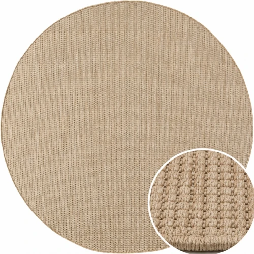 Dywan uniwersalny MIRA Beżowy koło 80 cm x 80 cm - Nowoczesne fasony do salonu i pokoju
