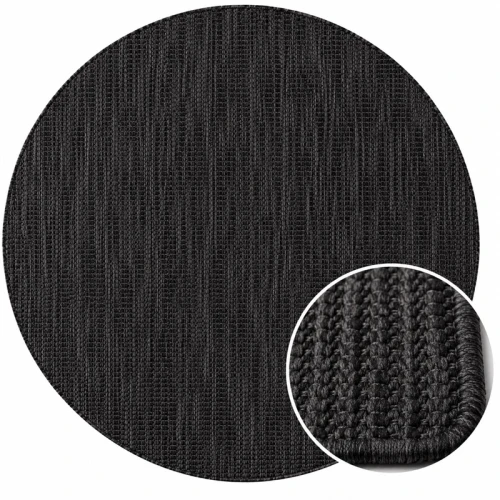 Dywan uniwersalny MIRA Czarny koło 80 cm x 80 cm - Nowoczesne fasony do salonu i pokoju