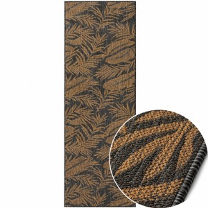 Dywan uniwersalny MIRA Liście Czarno Brązowe 80 cm x 250 cm