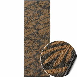 Dywan uniwersalny MIRA Liście Czarno Brązowe 80 cm x 250 cm