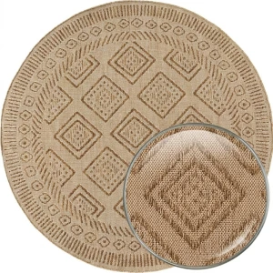 Dywan uniwersalny MIRA Romby Beżowo Brązowe koło 80 cm x 80 cm