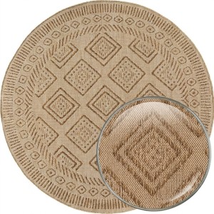 Dywan uniwersalny MIRA Romby Beżowo Brązowe koło 160 cm x 160 cm