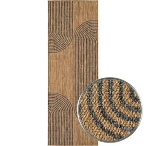 Dywan uniwersalny MIRA Łuki Brązowo Czarne 80 cm x 250 cm