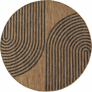 Dywan uniwersalny MIRA Łuki Brązowo Czarne koło 160 cm x 160 cm