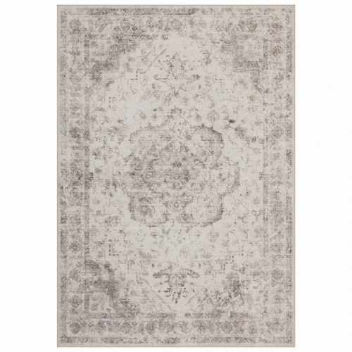 Dywan vintage INKA Medalion z Efektem Postarzenia Beżowy 140 cm x 200 cm - Nowoczesne fasony do salonu i pokoju