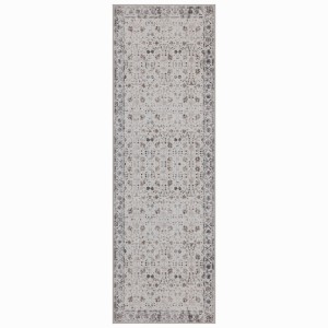 Dywan vintage INKA Floral z Efektem Postarzenia Kremowy 80 cm x 250 cm