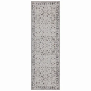 Dywan vintage INKA Floral z Efektem Postarzenia Kremowy 80 cm x 250 cm