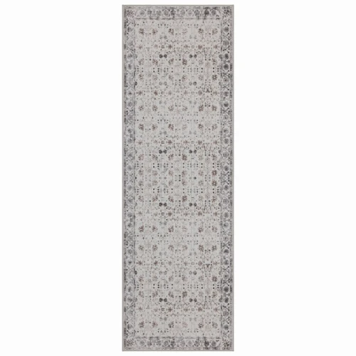 Dywan vintage INKA Floral z Efektem Postarzenia Kremowy 80 cm x 250 cm - Nowoczesne fasony do salonu i pokoju