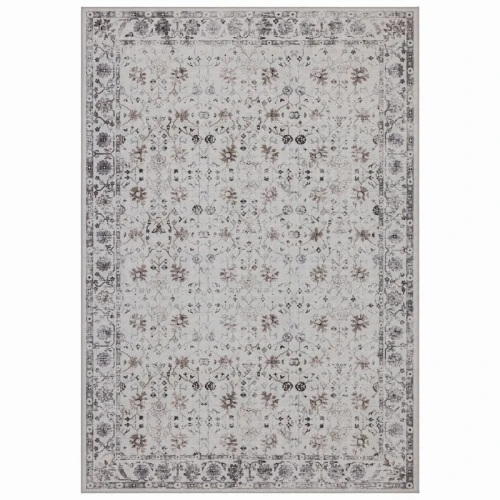 Dywan vintage INKA Floral z Efektem Postarzenia Kremowy 280 cm x 370 cm - Nowoczesne fasony do salonu i pokoju