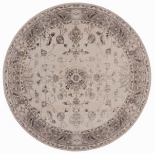 Dywan vintage INKA Arabeska z Efektem Postarzenia Beżowy koło 120 cm x 120 cm