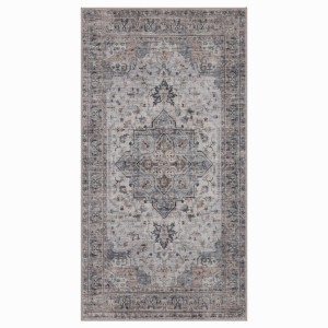 Dywan vintage INKA Klasyczny Medalion z Efektem Postarzenia Beżowo-Szary 80 cm x 150 cm