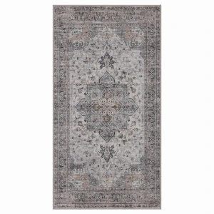 Dywan vintage INKA Klasyczny Medalion z Efektem Postarzenia Beżowo-Szary 80 cm x 150 cm