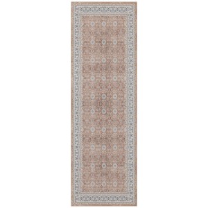Dywan vintage INKA Ornament z Efektem Postarzenia Terakota 80 cm x 250 cm