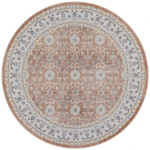 Dywan vintage INKA Ornament z Efektem Postarzenia Terakota koło 160 cm x 160 cm