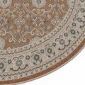 Dywan-vintage-INKA1145+TEREA-Ornament-z-Efektem-Postarzenia-Terakota-koło-obszycie-zbliżenie.jpg