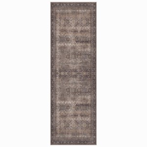 Dywan vintage INKA Oriental z Efektem Postarzenia Brązowy 80 cm x 250 cm